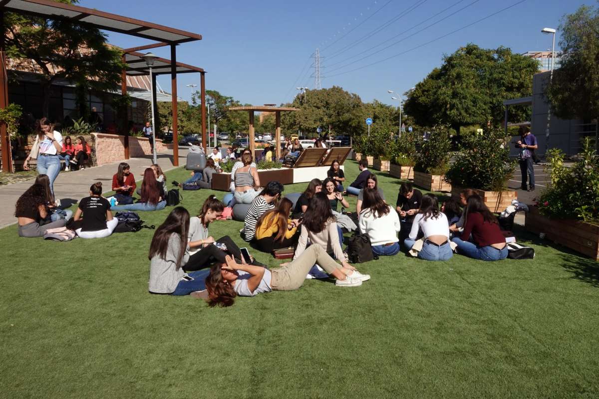 Students gathering at Universidad de Málaga