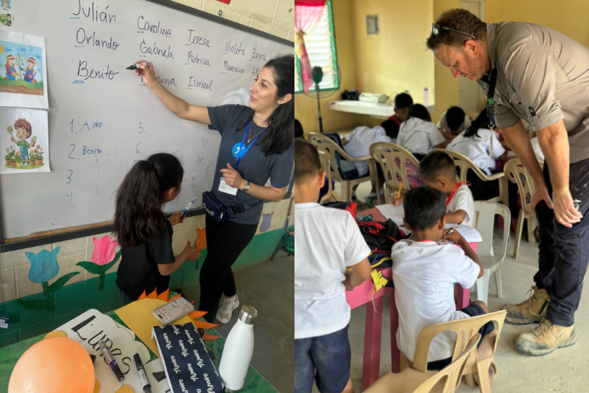 FlyMates working with the children