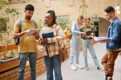 international students on college campus